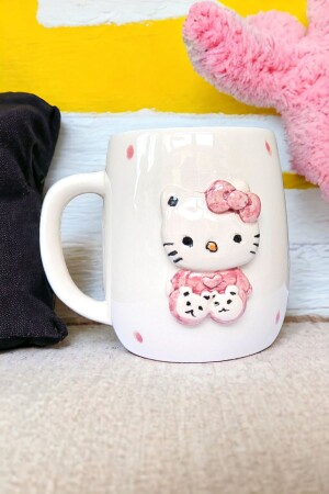 Handgefertigte Keramiktasse mit Hello Kitty-Figur, 400 ml - 10