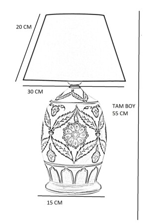 Handgefertigter botanischer Lampenschirm aus Keramik mit besonderem Design – Creme CERBOA35 - 5