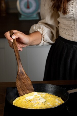 Handgefertigtes 4-teiliges Küchenset aus Walnussholz – Holzlöffel – Gabel – Pfannenwender – 30 cm - 6