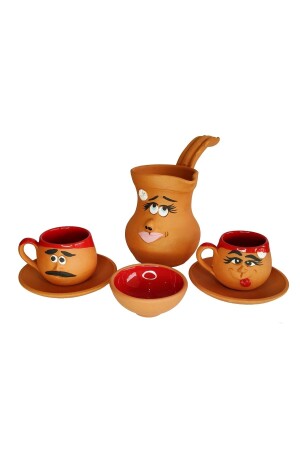 Handgefertigtes Emoji-Kaffeetassen-Set aus Ton + Emoji-Kaffeekanne mit Emojilice und Kaffeekanne - 5