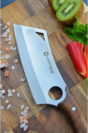 Handmade Line Modell Walnuss Chefküche Metzgermesser Fleisch Brot Obst Gemüsemesser mit Lederscheide SRFF65 - 5