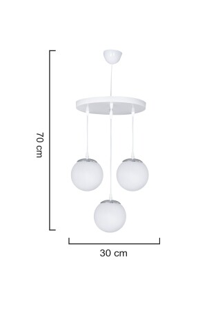 Hängelampentablett Weiß 3-teiliger Kronleuchter aus weißem Glas SEF156 - 9