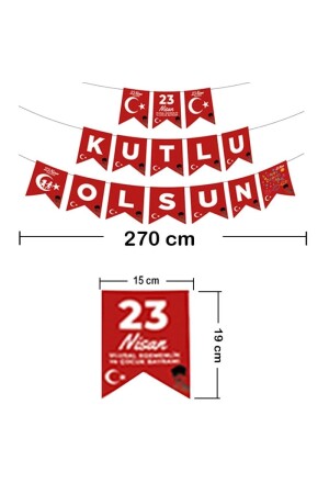 „Happy 23 April“-Anhängerbuchstaben – 23. April-Banner – Show-Banner – Feiertag 23. April-Hängelampen-Ornament - 4