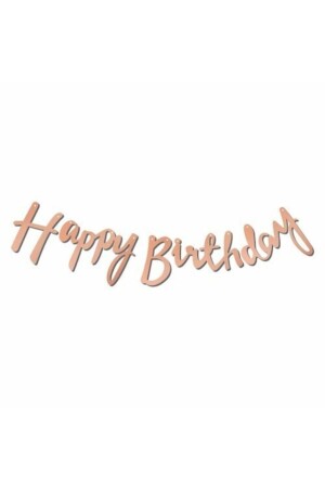 Happy Birthday-Kalligraphie-Banner, Schriftart Roségold-Metallic, 2–10 cm - 2