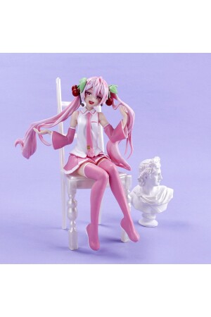 Hatsune miku kawaiii Sakura Mädchen sitzt auf der Stuhlfigur Modell 15 cm 4512485145miku - 1