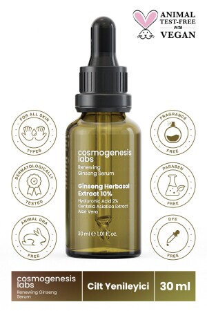 Hautbarriere stärkendes Ginseng-Serum, 30 ml, vegan, straffend, erneuernd, Anti-Aging (10 % Ginseng) CGL106 - 2