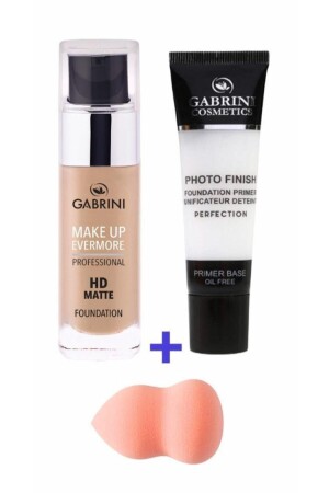 Hd Matte Fondöten 01 & Photo Finish Primer & Fondöten Sünğeri - 2