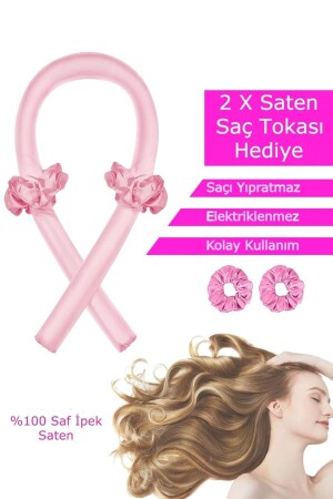 Heatless Haarstyling-Set, Puderrosa, Satin-Haarwurst, Lockenwickler-Set, Haarstyler DKD1191 - 1