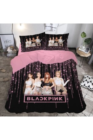 Hediye Nevresim Black Pink Baskılı Çift Kişilik Nevresim Takımı Çarşafsız pink20411 - 2