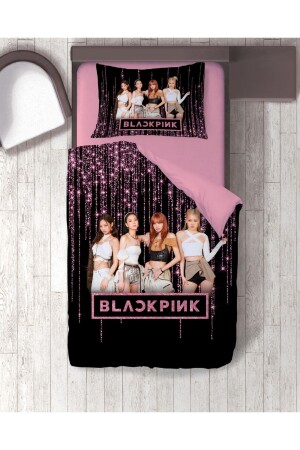 Hediye Nevresim Black Pink Baskılı Tek Kişilik Nevresim Takımı Çarşafsız pink20112 - 3