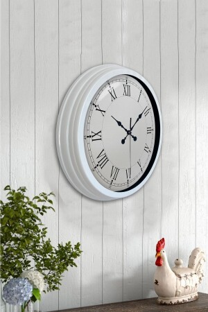 Hediyelik Metal Beyaz Retro Duvar Saati 40 Cm VeraConcept124 - 4