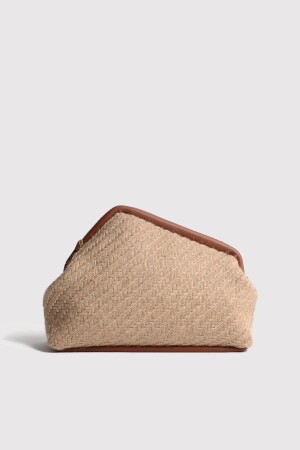 Hellbraune Damen-Clutch aus Jute-Stroh - 2