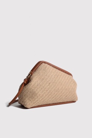 Hellbraune Damen-Clutch aus Jute-Stroh - 5