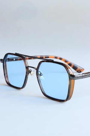 Henry Metall Matte Quadrat Rechteck Blau Glas Leopard Rahmen Uv400 Unisex Sonnenbrille TYC00507305659 - 2