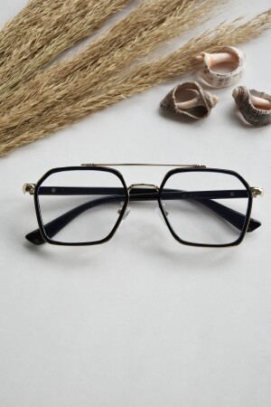 Henry Unisex Damen Herren Schwarz Silber Detail Blau Lichtschutz Blau Block Neue Saison Vintage Brille Lookuphenry - 5