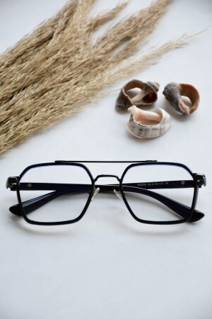 Henry Unisex Schwarz Blau Lichtgeschützt Blau Block Quadrat Rechteck Neue Saison Transparente Brille Lookuphenry - 6