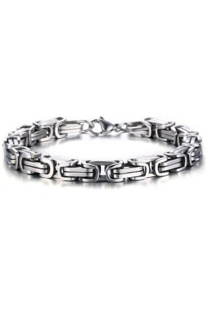 Herren-Halsketten-/Armbandset „Königsmodell“ aus silbernem Stahl, 6 mm, THE63879 - 8