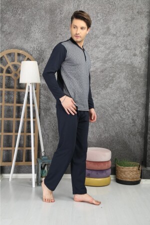 Herren-Pyjama-Set aus Single-Jersey-Jacquard aus 100 % Baumwolle 1001 TYC00418888629 - 3