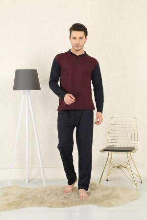 Herren-Pyjama-Set aus Single-Jersey-Jacquard aus 100 % Baumwolle 1045 TYC00318005804 - 3