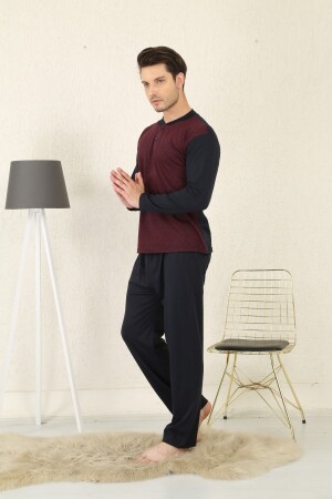 Herren-Pyjama-Set aus Single-Jersey-Jacquard aus 100 % Baumwolle 1045 TYC00318005804 - 5