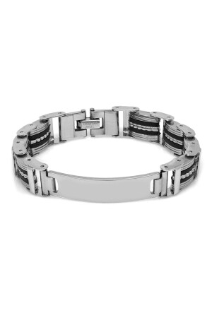 Herrenarmband aus silberfarbenem Stahl (Modell 2) 104001450 - 2