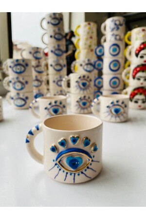 Herz-Auge-handgemachtes Geschenk-Keramik-Kaffeetasse 113311221122114433221144455 - 1