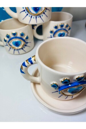 Herz-Auge-handgemachtes Geschenk-Keramik-Kaffeetasse 113311221122114433221144455 - 4