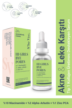 HI GIRLS BYE PORES – Arbutin-Niacinamid-Serum gegen Akne und Hautunreinheiten (30 ml) - 3