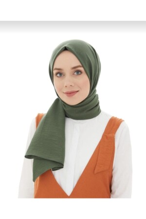 Hijab-Damen-Crash-Jazz-Schal aus Baumwolle in Khaki - 2