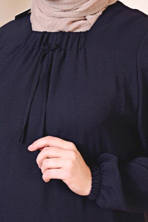 Hijab-Kleid mit bequemer Passform für Damen in Übergröße, Viskose, Schwarz - 3