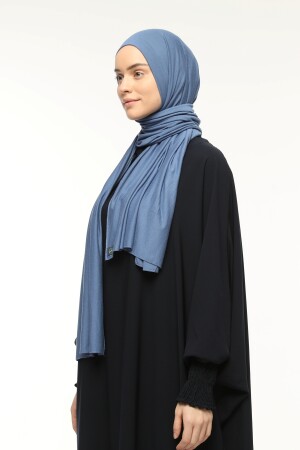 Hijab-Schal aus gekämmter Baumwolle, einfarbig, Denim - 4