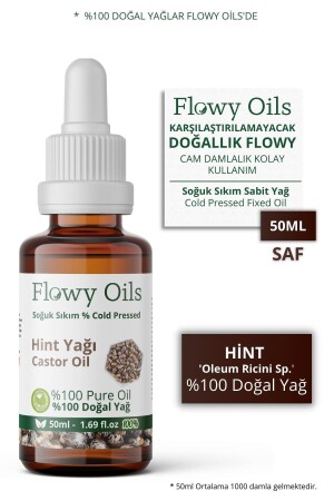 Hint Yağı %100 Doğal Bitkisel Sabit Yağ Castor Oil 50ml - 2