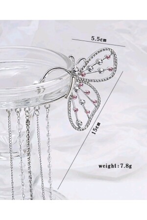 Hinter-dem-Ohr-Schmetterlingsohrringe mit Zirkonsteinen, Damenohr-Accessoire - 5