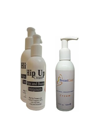 Hipup Hip Lifting-Enlargement-Firming Cream 120 ml 2 Stück + Breastgain Toning Brustpflegecreme - 2