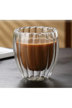 Hitzebeständige, doppelwandige Borosilikatschnecke für Cocktailglas, Kaffee- und Präsentationsschnecke aus Glas, 350 ml - 4