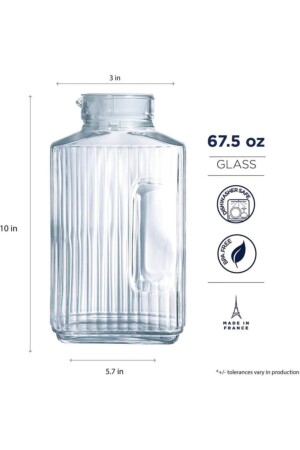 Hitzebeständige Glaskanne aus Borosilikatglas, Kühlschrankkanne HK937 - 5