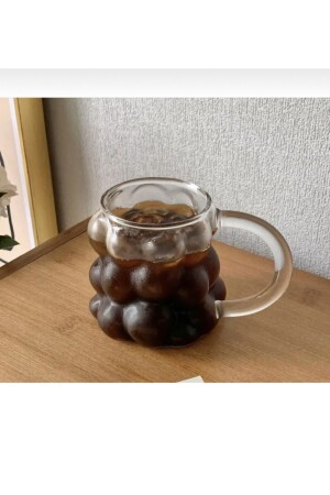 Hitzebeständiger, perlenförmiger Borosilikatbecher mit Henkel, Kaffee- und Präsentationstasse, Pegahomeme - 4