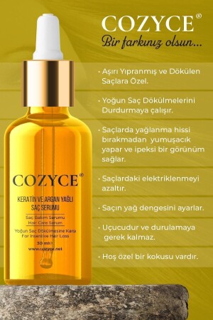 Hızlı Saç Uzatma Serumu Argan Ve Keratin Özlü Dökülme Karşıtı Ve Besleyici 30 ml - 7