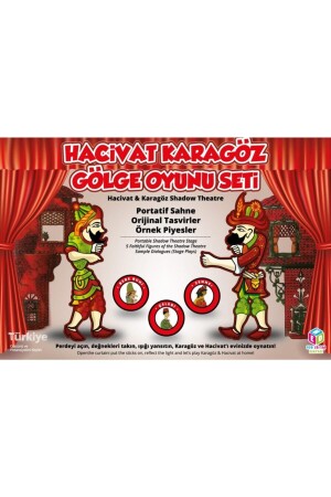 Hobi Ahşap Hacivat Karagöz Gölge Oyun Seti Tiyatro Oyunu hacivat667882 - 1