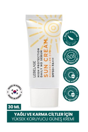 Hochschützende Sonnencreme für fettige und Mischhaut. Sonnencreme ohne Talg, 30 ml Spf50 Pa 8809317114521 - 3