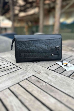 Hochwertige schwarze Hand- und Handgelenktasche für Herren - 7