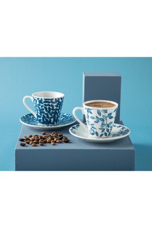 Hoja Porzellan-Set mit 2 Kaffeetassen, 80 ml, Dunkelblau, 10035666 - 3