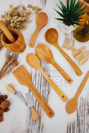 Holz-Küchenlöffel-Set, 18-teilig, Löffel aus Buchen-, Buchsbaum- und Bambusholz, SR020 - 3