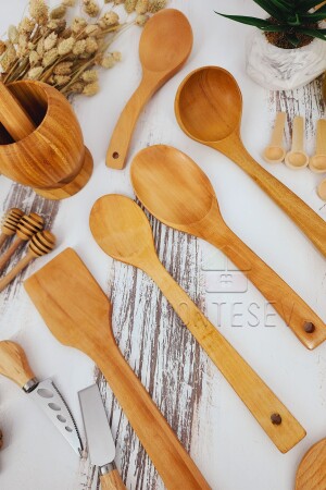 Holz-Küchenlöffel-Set, 18-teilig, Löffel aus Buchen-, Buchsbaum- und Bambusholz, SR020 - 4