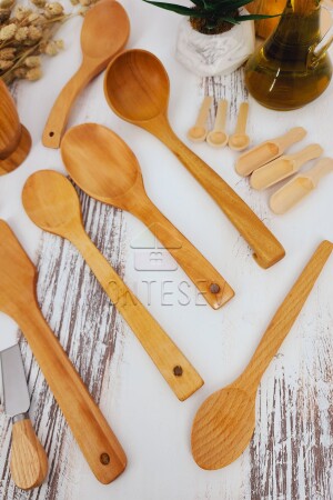 Holz-Küchenlöffel-Set, 18-teilig, Löffel aus Buchen-, Buchsbaum- und Bambusholz, SR020 - 5