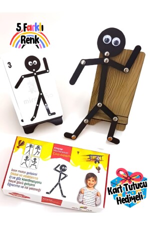 Holz Lernspielzeug Montessori Stickman Holzspielzeug Holzpuzzle Aktivität Lernspielzeug Holz - 2