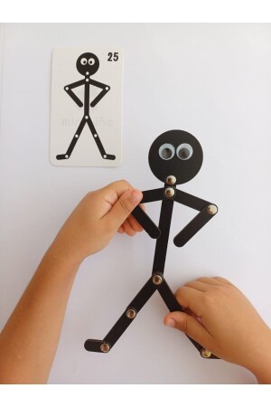 Holz Lernspielzeug Montessori Stickman Holzspielzeug Holzpuzzle Aktivität Lernspielzeug Holz - 7