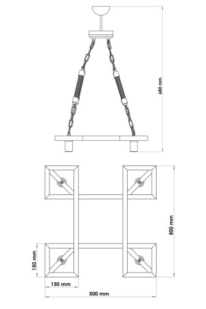 Hölzerne Hängelampe Kronleuchter 4 Stück MSF40004-01 - 6