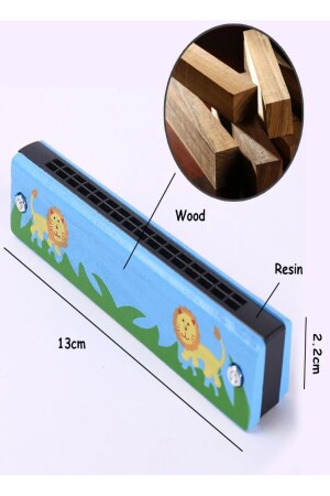 Hölzerne Mundharmonika, Atemübung für Kinder, Musikinstrument, Spielzeug, Mundharmonika - 6