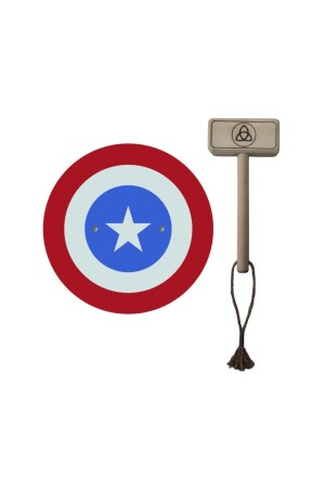 Hölzernes Captain America-Schild und hölzerner Tor (Thor)-Hammer eticset85 - 3